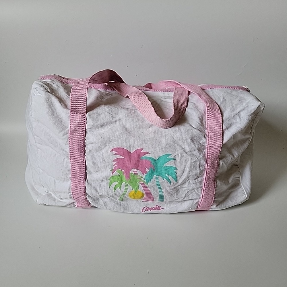 Vintage Cancun Mexico Vintage Duffle Bag Cotton Graphic Casual Overnight Travel‎